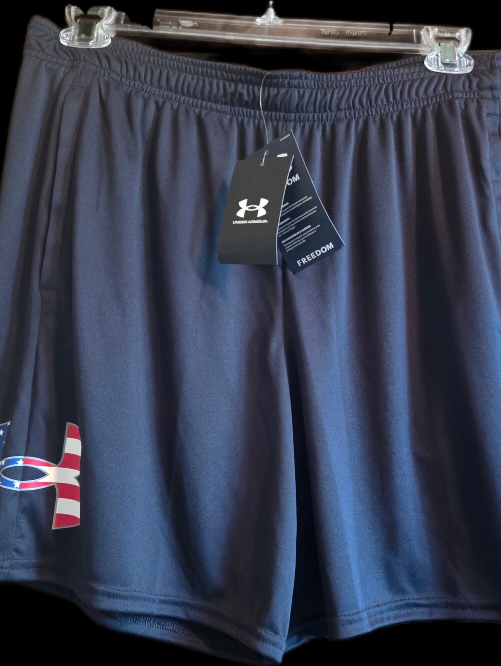 Under Armour Men's Black Shorts with American Flag Logo NWT!